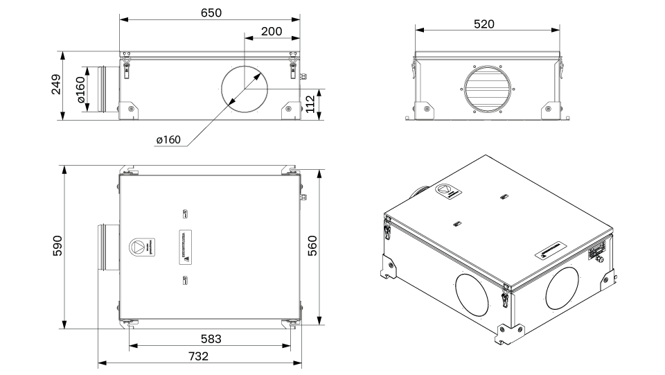 Габаритные размеры DF500